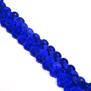 www.houseofadorn.com - Sequin Trim - Two (2) Row Elasticated Stretch Braid (Price per 1m) - Metallic - Blue