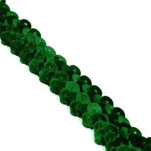 www.houseofadorn.com - Sequin Trim - Two (2) Row Elasticated Stretch Braid (Price per 1m) - Metallic - Emerald Green