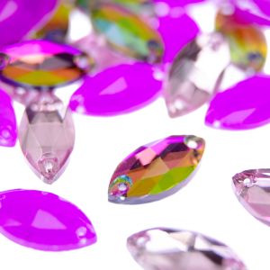 www.houseofadorn.com - Glass Rhinestones - Horse Eye / Marquise Flat Back Sew-On Crystals (Price per pack of 12)