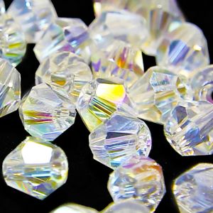 www.houseofadorn.com - Glass Crystal Beads - Bicone Faceted 6mm Clear (Pack of 48)