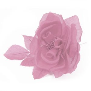 www.houseofadorn.com - Flower Silk Folded Flat Open Rose w Stamens - Dusty Pink