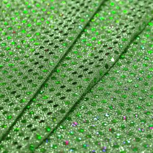 www.houseofadorn.com - Sequin Fabric - Disco Circle 6mm Sequins On Mesh Net w Lurex 112cm Style 8645 (Price per 1m) - Hologram - Emerald