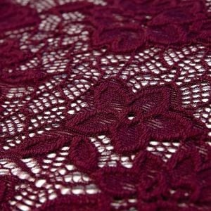 www.houseofadorn.com - Mesh Polyester 4 Way Stretch Fabric 150cm Style 8576 - Floral Honeycomb Stretch Lace (Price per 1m) - Wine