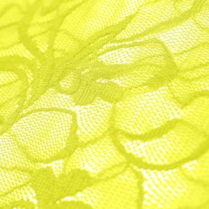 www.houseofadorn.com - Mesh Polyester Stretch Fabric W150cm - Stretch Lace Floral Swirl (Price per 1m) - Fluro Yellow