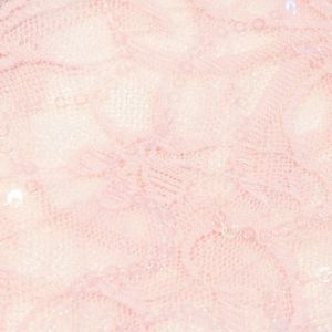 www.houseofadorn.com - Mesh Polyester Stretch Fabric W150cm - Stretch Lace Floral Sequin Swirl (Price per 1m) - Baby Pink AB