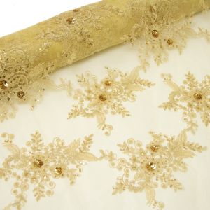 www.houseofadorn.com - Tulle - Sequin & Embroidered Floral Netting W130cm Style 13281 (Price per 1m)
