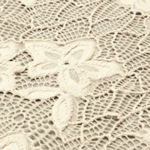 www.houseofadorn.com - Mesh Polyester 4 Way Stretch Fabric 150cm Style 8576 - Floral Honeycomb Stretch Lace (Price per 1m) - Ivory
