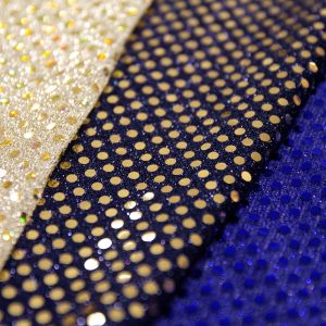 www.houseofadorn.com - Sequin Fabric - Disco Circle 6mm Sequins On Mesh Net w Lurex 112cm Style 8645 (Price per 1m)