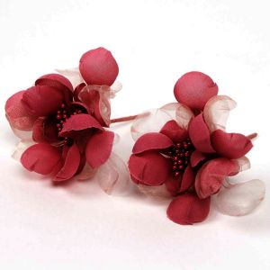 www.houseofadorn.com - Flower Mini Bella Petals w Stamens 8cm Style 7073 (Price for 2) - Red