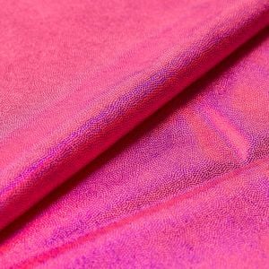 www.houseofadorn.com - Spandex Nylon Lycra 4 Way Stretch Fabric W150cm/200gsm - Fog/Mystique Hologram Starlet (Price per 1m) - Hot Pink on Fluro Pink