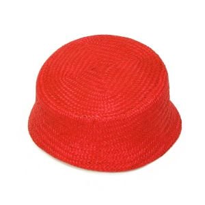 www.houseofadorn.com - Buntal Pillbox Curvature Hat - Red