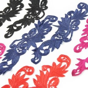www.houseofadorn.com - Motif Lace Guipure Royal Swirl Applique 27.5cm Style 6493 (Price per pair)