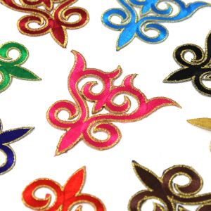 www.houseofadorn.com - Motif Iron-On Embroidered Royal Swirl Applique 10.5cm Style 6467