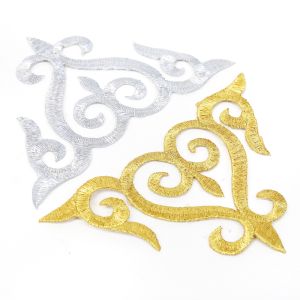 www.houseofadorn.com - Motif Iron-On Embroidered Royal Swirl Applique 15cm Style 6409