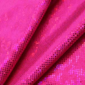 www.houseofadorn.com - Spandex Nylon Lycra 4 Way Stretch Fabric W150cm/190gm - Shattered Glass Hologram Foil Finish (Price per 1m) - Vivid Pink