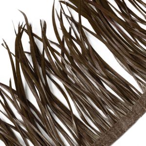 www.houseofadorn.com - Feather Spiky Biot on Fringe (Price per 10cm) - Chocolate Brown