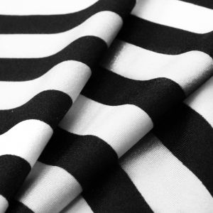 www.houseofadorn.com - Spandex Nylon Lycra 4 Way Stretch Fabric W150cm/190gm - Striped (Price per 1m) - Black &amp; White