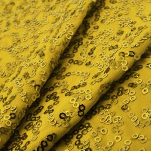 www.houseofadorn.com - Spandex Nylon Lycra 4 Way Stretch Fabric W150cm/190gm - Bedazzled/Zsa Zsa w Sequins (Price per 1m) - Gold
