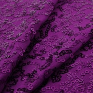 www.houseofadorn.com - Spandex Nylon Lycra 4 Way Stretch Fabric W150cm/190gm - Bedazzled/Zsa Zsa w Sequins (Price per 1m) - Purple