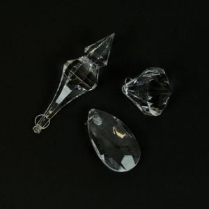 www.houseofadorn.com - Pendants Plastic Acrylic Clear Faceted Crystal (Pack of 6)
