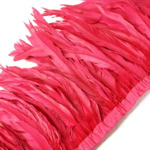 www.houseofadorn.com - Feather Rooster Coque Tail on Fringe 20-30cm (Price per 10cm) - Fuchsia