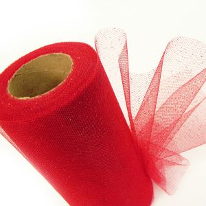 www.houseofadorn.com - Tulle Roll - Stardust Glitter 6" (Price per 22m / 25y Spool) - Red