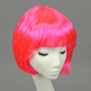 www.houseofadorn.com - Wigs Costume - Women Short Bob Premium Quality - Fluro Pink