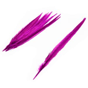 www.houseofadorn.com - Feather Pheasant Tail - Bleached - Dyed Colours, 20-30cm (Pack of 3) - Violet Purple