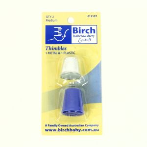 www.houseofadorn.com - Birch Thimbles - Metal & Plastic (Pack of 2)