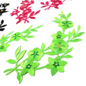www.houseofadorn.com - Motif Iron-On Embroidered Wild Savanna Flower Applique Style 4991 22cm (Price per pair)