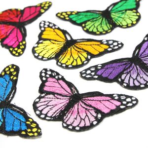 www.houseofadorn.com - Motif Iron-On Embroidered Butterfly Applique Style 4996 7.5cm (Pack of 5)