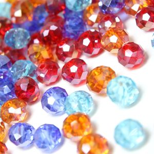 www.houseofadorn.com - Glass Crystal Beads - Round Rondelle Faceted Clear 5x6mm (Pack of 48)