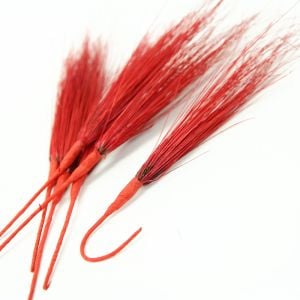 www.houseofadorn.com - Peacock Herl Bunch (10-15cm) - Red