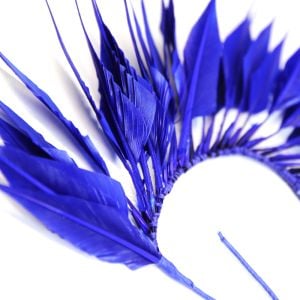 www.houseofadorn.com - Feather Diamond Tail Coque Spray Wire Mount - Cobalt Blue