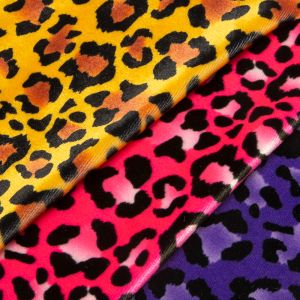 www.houseofadorn.com - Velvet Spandex Lycra 4 Way Stretch Fabric W150cm - Digital Printed Leopard  (Price per 1m)
