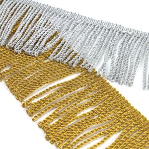 www.houseofadorn.com - Braid Trim - Standard Sash Tassels Twisted Bullion Lurex Cord Fringe Style 10141 (Price per 1m)