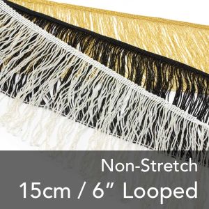 www.houseofadorn.com - Braid Trim - Non-Stretch Lurex Sash Tassels Looped Chainette Fringe Style 11968 - 15cm / 6" (Price per 1m)