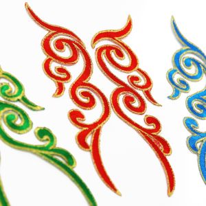 www.houseofadorn.com - Motif Iron-On Embroidered Royal Swirl Applique 17.5cm Style 6480 (Price per pair)
