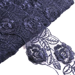 www.houseofadorn.com - Embroidered Lace Trim with Rose Vine & Scalloped Edging 5cm Style 11114 (Price per 1m)