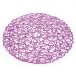 www.houseofadorn.com - Paper Woven Flat Round Mat Base - Open Web 38cm/15" - Lavender Purple
