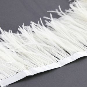 www.houseofadorn.com - Feather Ostrich on Fringe (Price per 10cm) - Ivory