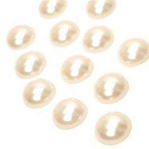 www.houseofadorn.com - Rhinestone - Premium Half Pearls - Round Circle Flat Back Glue-on - 18mm (Pack of 12) - Blush