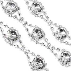 www.houseofadorn.com - Rhinestone Trim - Double Diamante Wave Crystal Chain 20mm Style 12131 (Price per 1m)