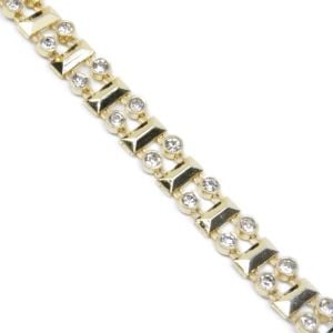 www.houseofadorn.com - Fancy Trim - Two Row Embellished Plastic Diamante Trim 8mm Style 12137 (Price per 1m) - Gold