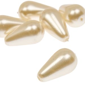 www.houseofadorn.com - Preciosa Pearl Bead - Teardrop Pendant Imitation Pearl 16x9mm (Pack of 6)