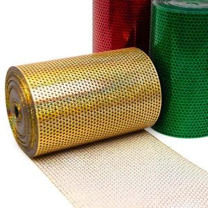www.houseofadorn.com - Perforated Holographic Honeycomb Sequin Film 245mm - Style 13261 (Price per 1m)
