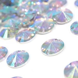 www.houseofadorn.com - Resin Rhinestones - Round Rivoli Flat Back Sew-On Crystals (Price per pack)