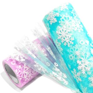www.houseofadorn.com - Tulle Roll - Snowflake Fancy 6" (Price per 9m / 10y Spool)