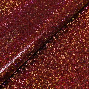 www.houseofadorn.com - Spandex Nylon Lycra 4 Way Stretch Fabric W150cm/200gsm - Fog/Mystique Hologram Sparkly Jewels (Price per 1m) - Red on Black