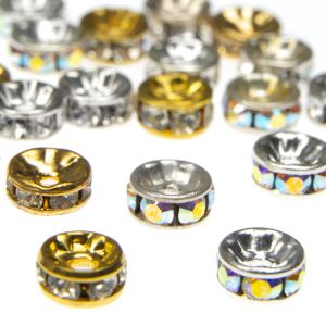www.houseofadorn.com - Swarovski ® Crystal - 6mm Rondelle Rhinestone Spacer Beads (Pack of 6)